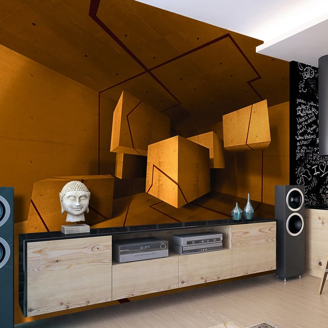 Papier peint intissé panoramique Trail Couleur orange / cuivré <span itemprop=