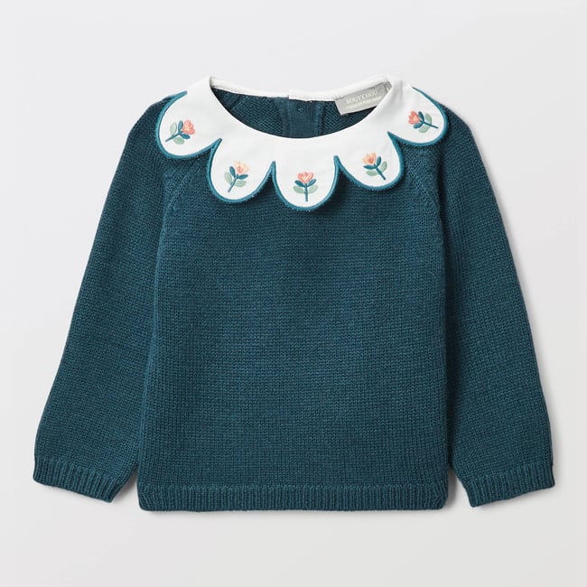 Pull uni à col fantaisie sage <span itemprop=