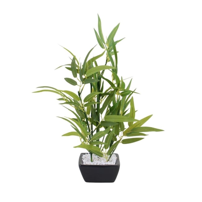Bambou artificiel pot en céramique 40cm Couleur vert <span itemprop=
