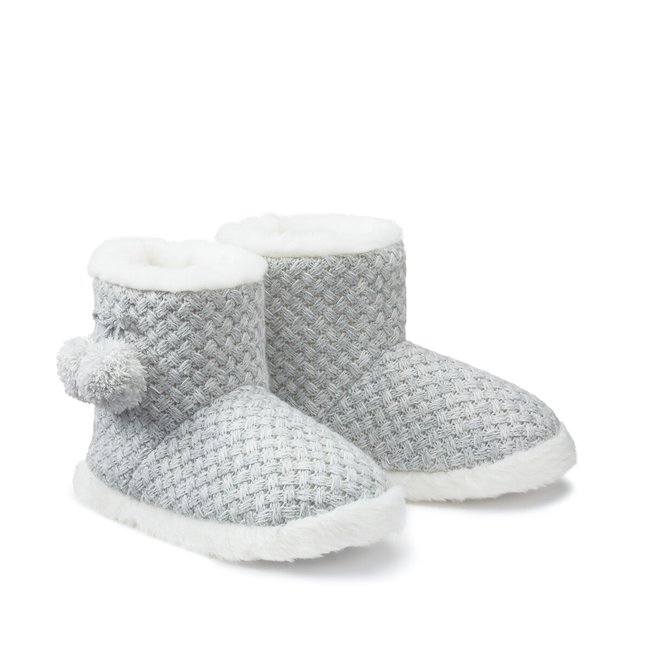 Boot fourrée tricot gris <span itemprop=