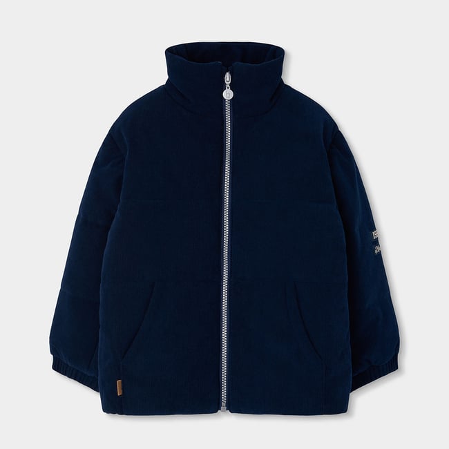 Parka en velours cotelé garçon avec fermeture bleu <span itemprop=