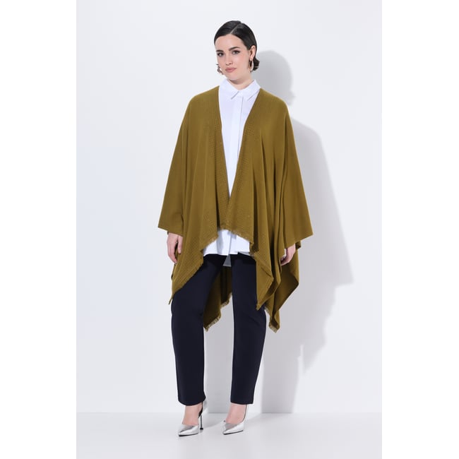 Poncho en maille oversize, coupe ouverte - ULLA POPKEN