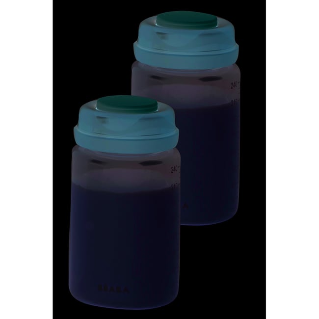 Lot de 2 bouteilles de conservation pour lait maternel praliné <span itemprop=