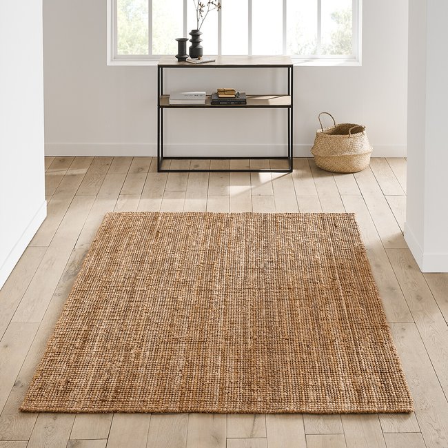 Tapis en jute tressé main, AFTAS Couleur naturel <span itemprop=