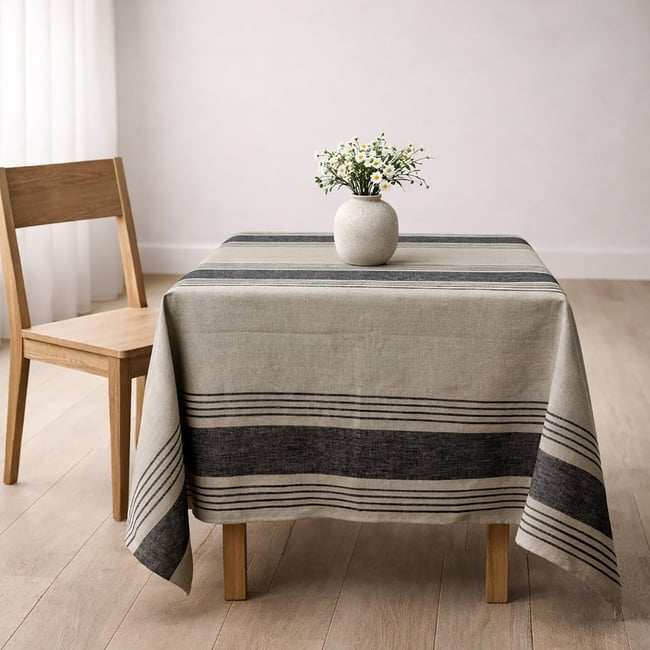 Nappe 100% lin naturel à rayures NAPOLI - LINANDELLE