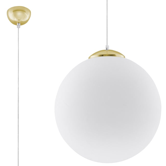 Suspension Acier Or/Blanc E27 1 Ugo 40 Couleur jaune <span itemprop=