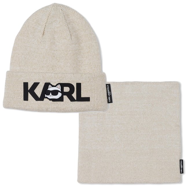 Ensemble bonnet + tour de cou golden <span itemprop=