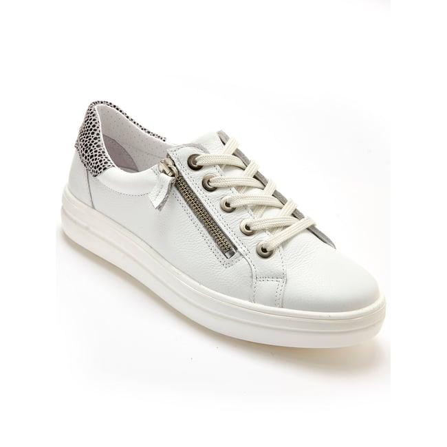 Baskets cuir avec zip et lacets - PEDICONFORT