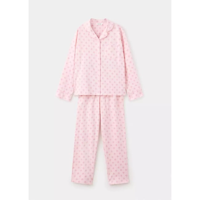 Pyjama complet imprimé à fleurs rose <span itemprop=