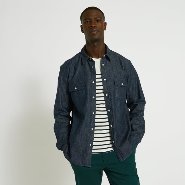 Chemise denim en coton BIO GOTS - MONOPRIX