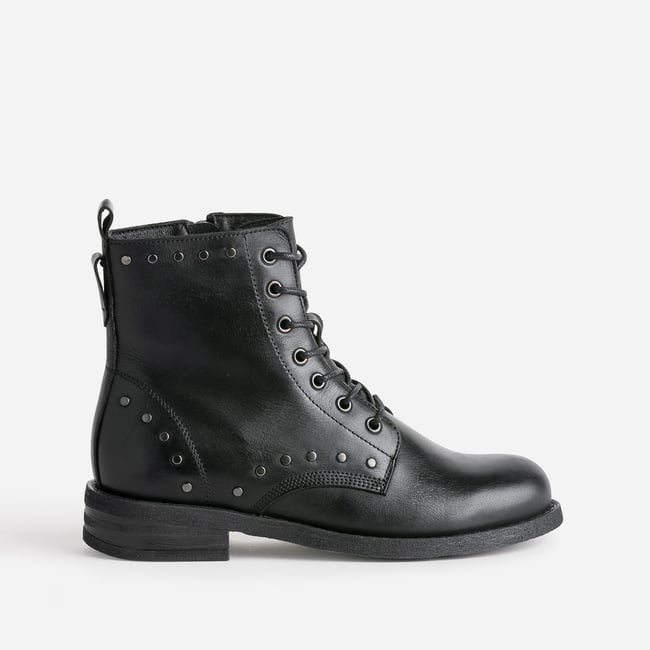 Boots en cuir TAPHOX noir <span itemprop=