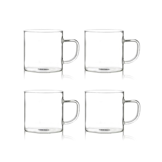 Lot de 4 tasses expresso en verre 12cl Couleur transparent <span itemprop=