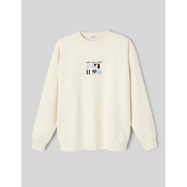 Sweat imprimé poitrine naturel <span itemprop=