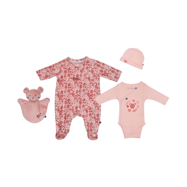 Set naissance marietta maille naissance rose <span itemprop=