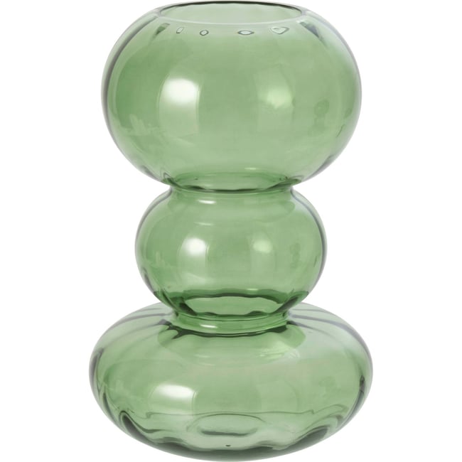 Vase boule en verre soufflé Couleur vert transparent <span itemprop=