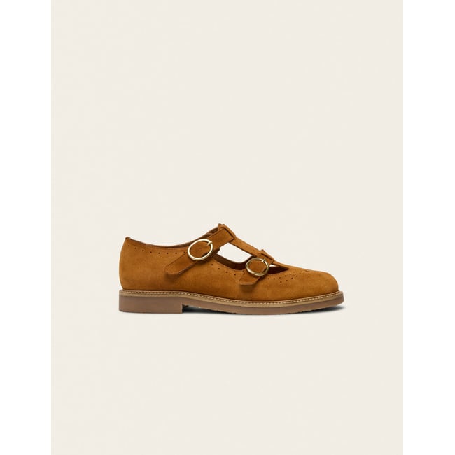 Derbies ZORI suède ambre <span itemprop=