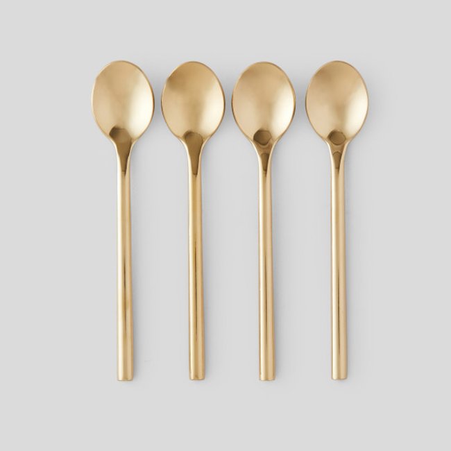 4 cuillères à café, gamme Rio Couleur or <span itemprop=