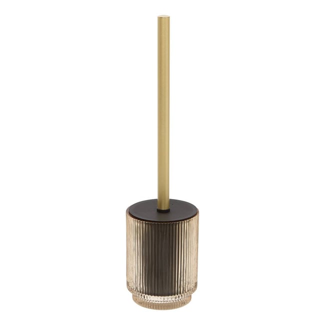 Brosse WC ronde en verre SOLIS Couleur ambre <span itemprop=