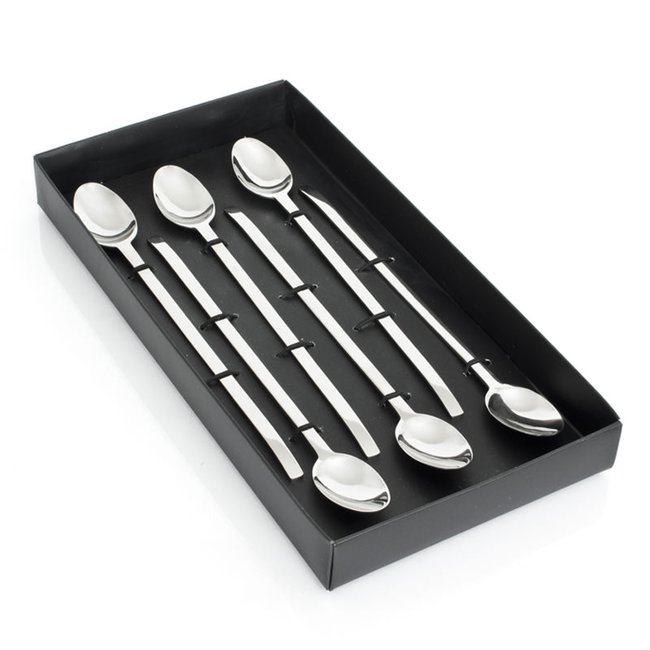 Coffret 6 cuilleres limonade spiga Couleur argent / métallique <span itemprop=
