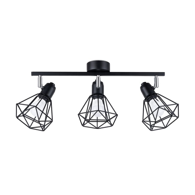 Plafonnier Acier Noir E14 3 Artemis Couleur noir <span itemprop=