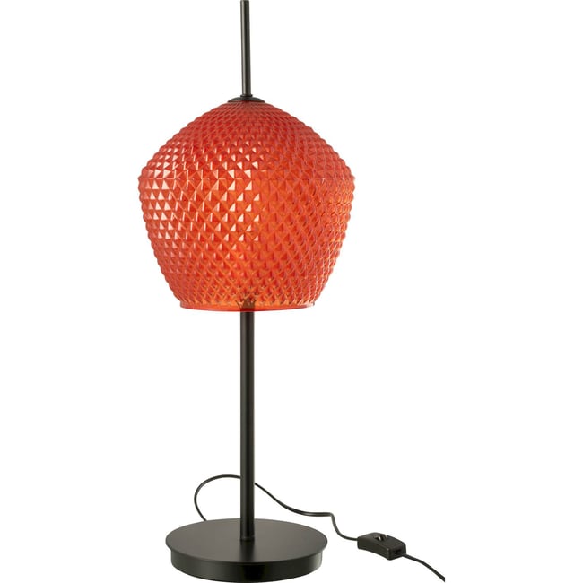 Lampe de salon en verre rond Couleur rouge texturé intense <span itemprop=