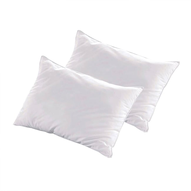 Lot de 2 oreillers Fibres creuses polyester LUXOTEL Couleur blanc <span itemprop=