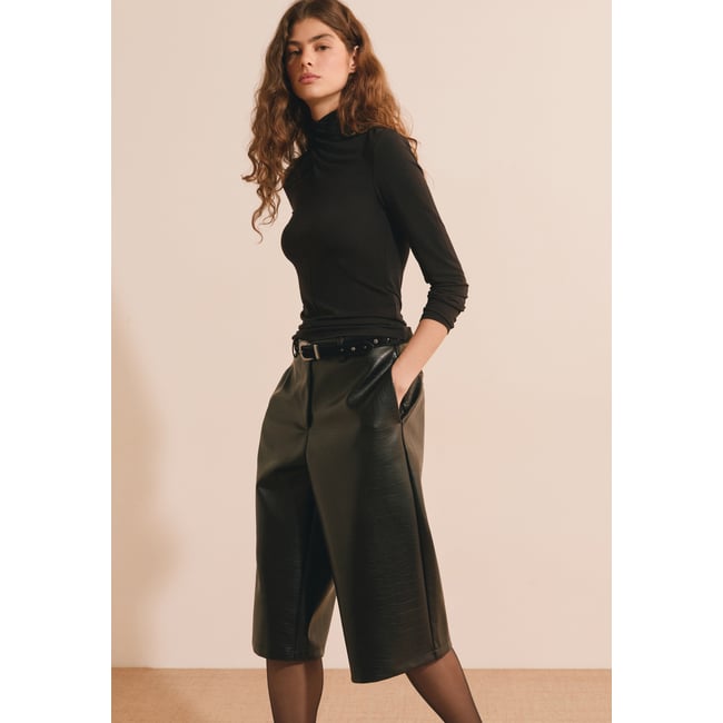 Bermuda effet croco PARADE PU noir <span itemprop=