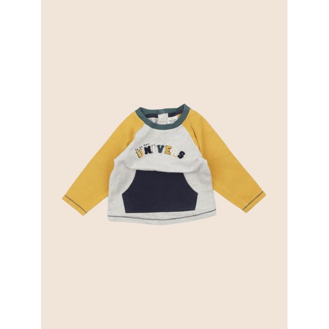 Sweat - Très bon état gris, jaune <span itemprop=