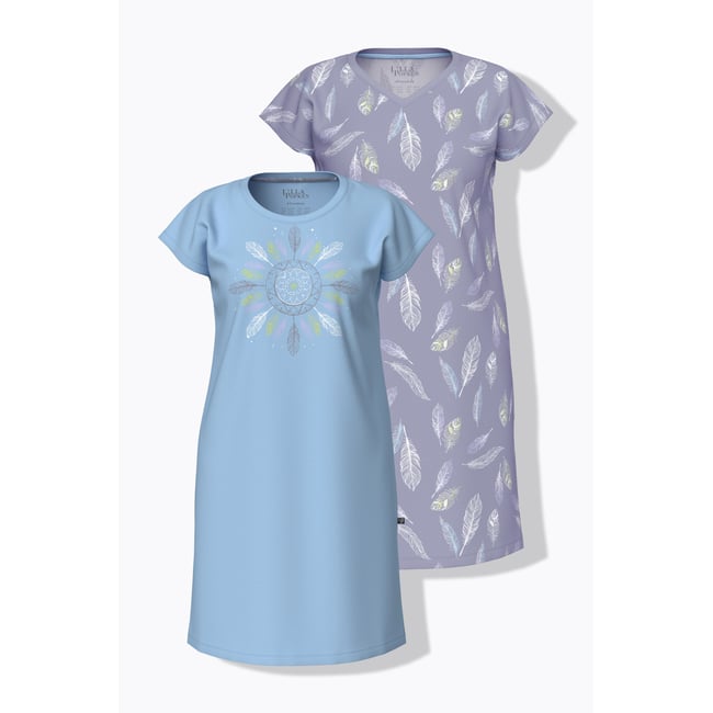 Lot de 2 chemises de nuit gris <span itemprop=