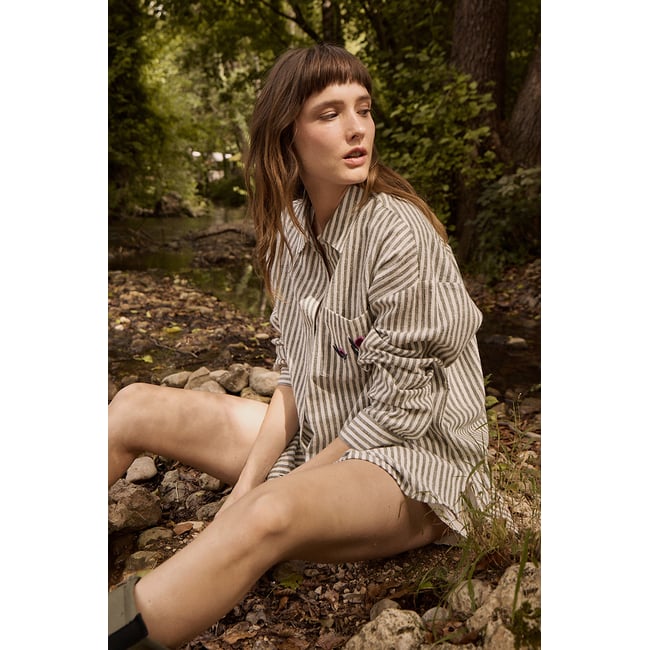 Chemise en coton, rayée v002239 <span itemprop=