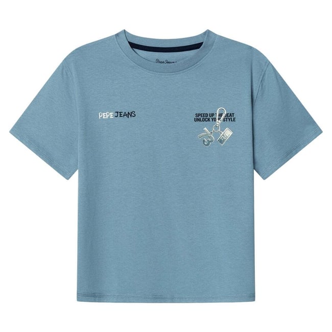 T-Shirt Coupe Décontractée Avec Imprimé bleu quai <span itemprop=
