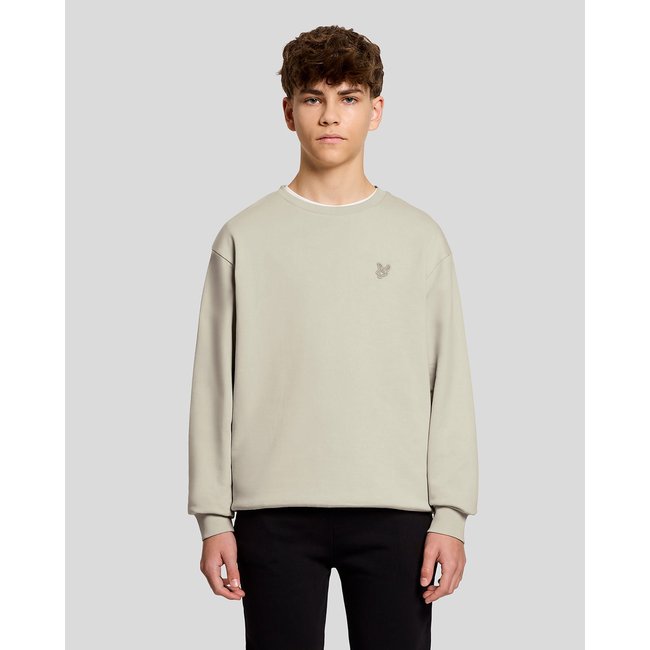 Sweat-shirt épais en coton beige blé <span itemprop=