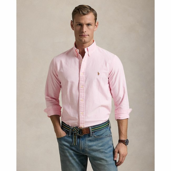 Oxford-Hemd, Slim-Fit rosa/weiss <span itemprop=
