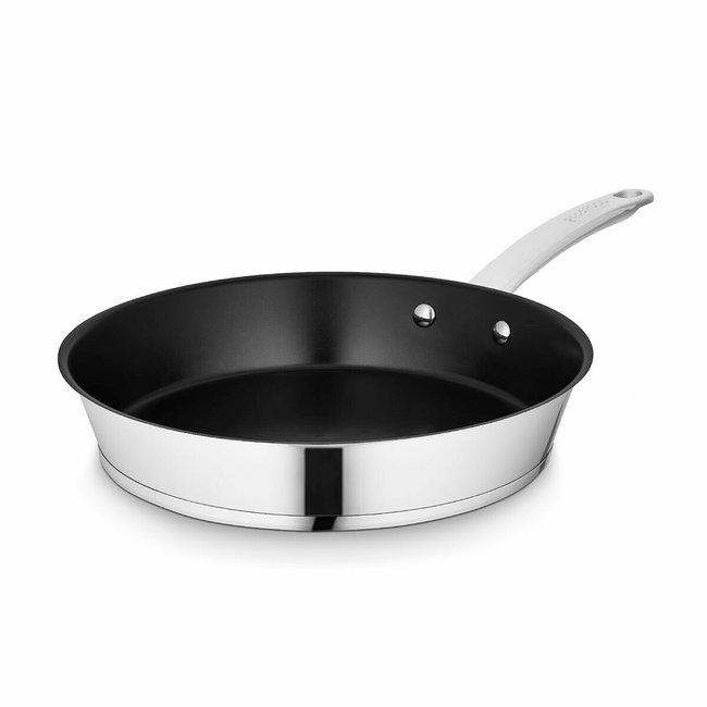 28cm Stainless Steel Frying Pan, silver-coloured, GOOD FOOD BY TOWER