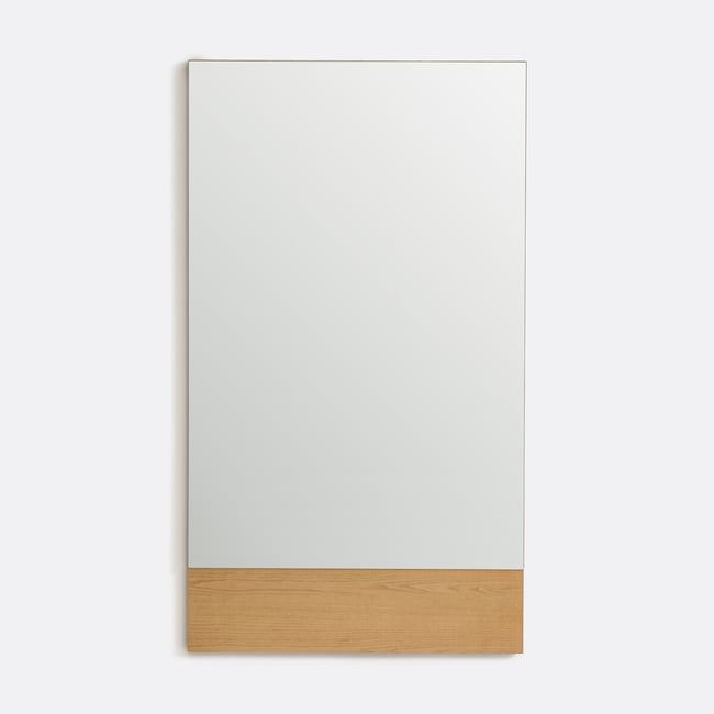 Miroir d'entrée plaqué chêne H140 cm, Alvan plaqué chêne <span itemprop=