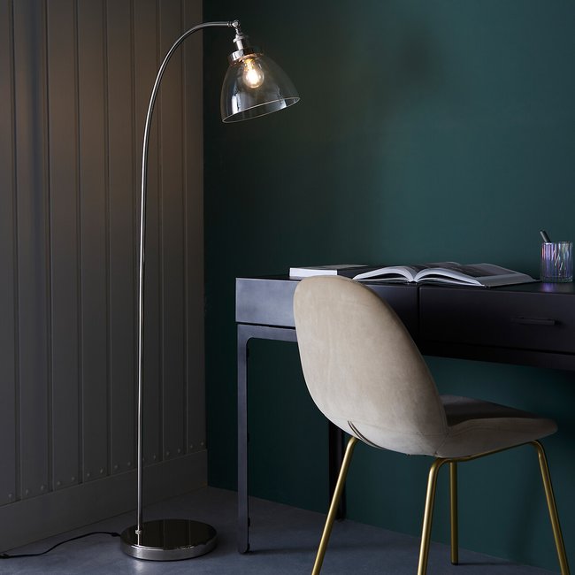 Harris Floor Lamp in Bright Nickel, chrome, SO'HOME