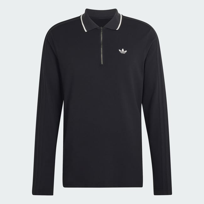 Polo Manches Longues Côtelé Façonné 3 Bandes Polo Manches Longues Côtelé Façonné 3 Bandes black <span itemprop=