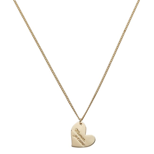 Collier MAMAN JE T'AIME PASTEL CHIC doré <span itemprop=