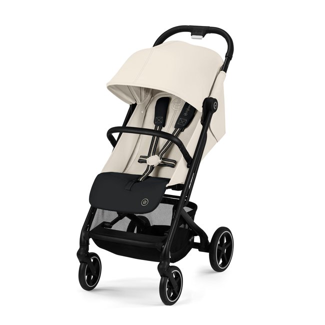 Poussette BEEZY châssis noir|BEEZY BLK canvas white | light beige <span itemprop=