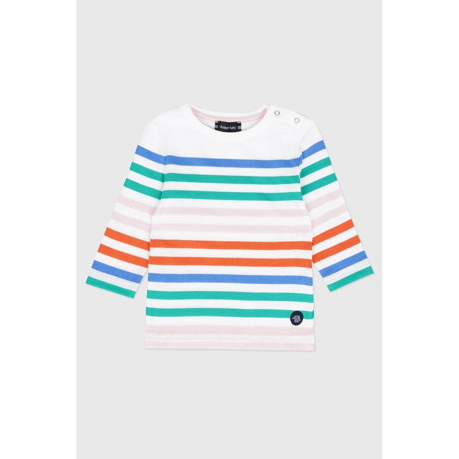 Marinière multicolore - Coton BABY - blanc / blue saphir / ic <span itemprop=