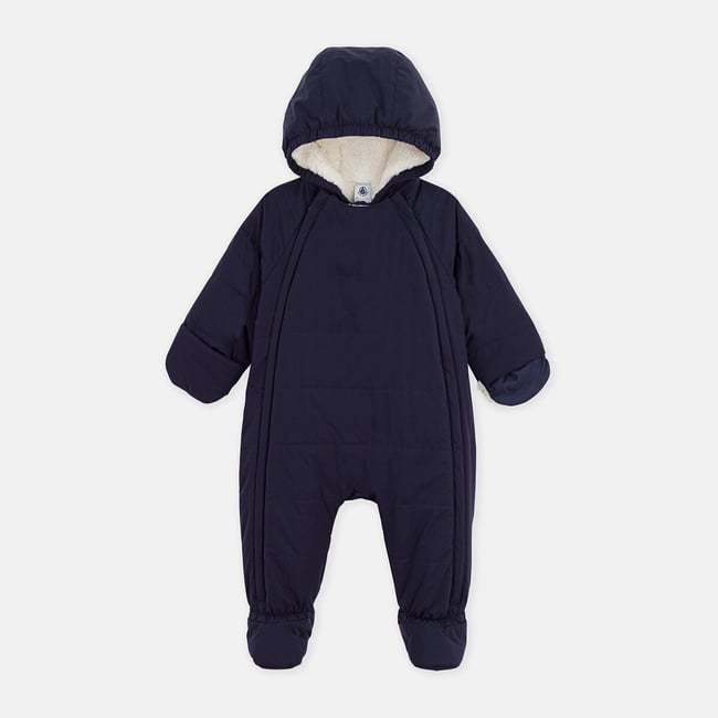Kombi-Jacke aus Polyester und Sherpa marine <span itemprop=