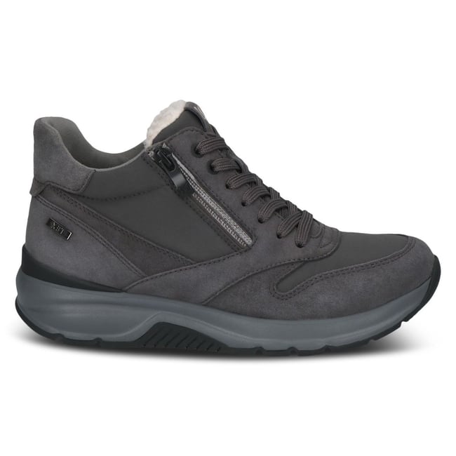 Bottine fourée gris clair <span itemprop=