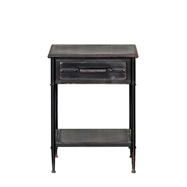 Table de chevet en métal LUPIN Couleur noir <span itemprop=