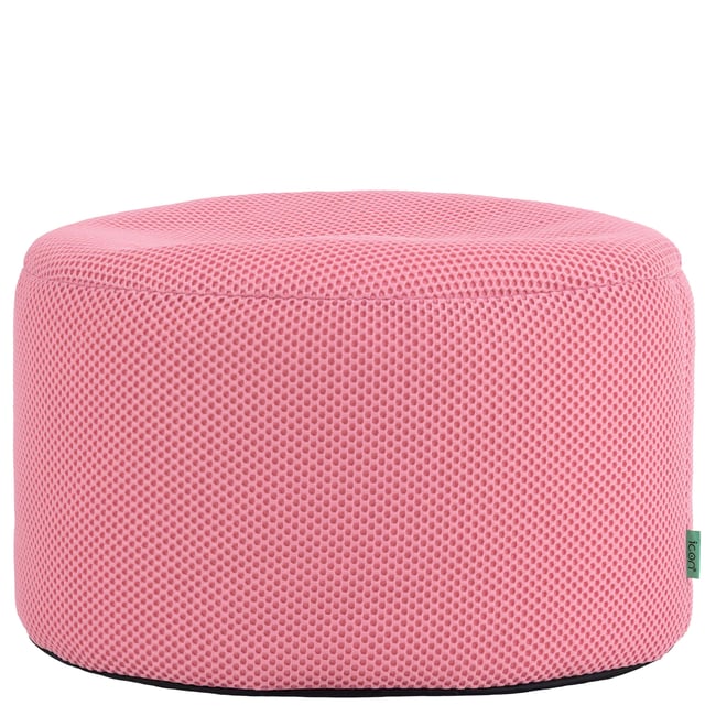 Pouf repose-pieds de gaming rond en mesh tech Oeko-Tex® - MILANO Couleur rose pastel <span itemprop=