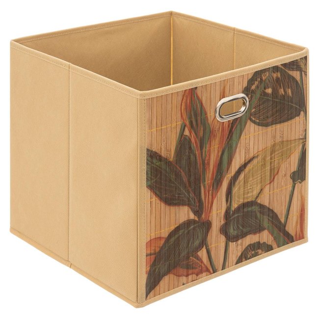 Panier de rangement à lattes en bambou MIX'N MODUL Couleur marron <span itemprop=