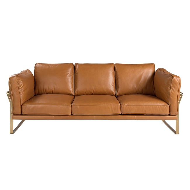 Canapé en cuir Couleur camel | or <span itemprop=