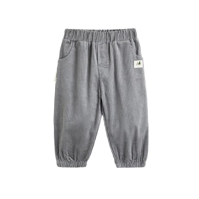 Pantalon bébé en velours côtélé Oslo gris <span itemprop=
