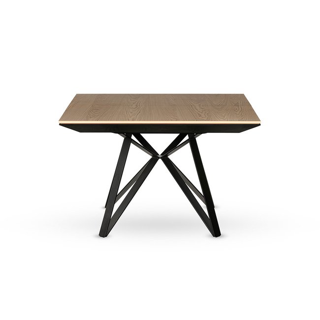 Table à manger  120x120 cm - BELIZE Couleur noir / bois <span itemprop=