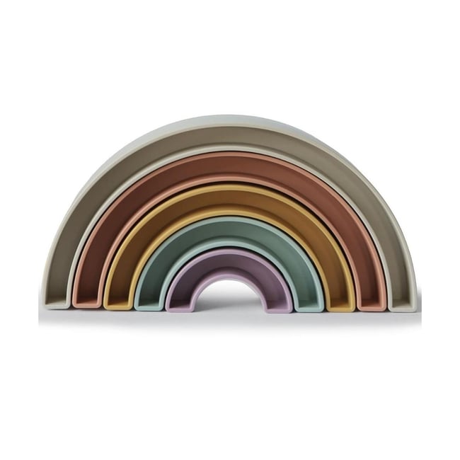 Jouet à empiler Arc-en-ciel multicolore <span itemprop=
