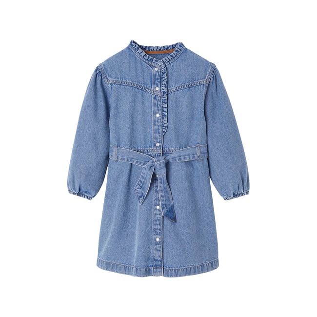 Robe en jean fantaisie bleu moyen <span itemprop=